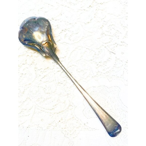 Vintage Gorham Old French Silverplate 10 inch Solid Salad  Shell Spoon N 119 - Picture 3 of 5